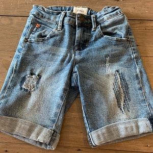 Hudson Girls Distressed Denim Bermuda Shorts